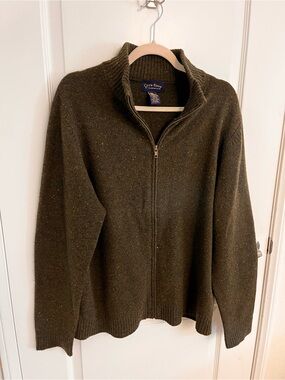 Charter Club Olive Zip-Up Men's Sweater